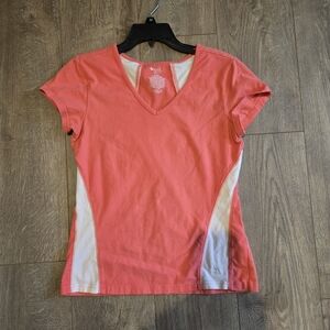 Spirit Coral and White Sports Top